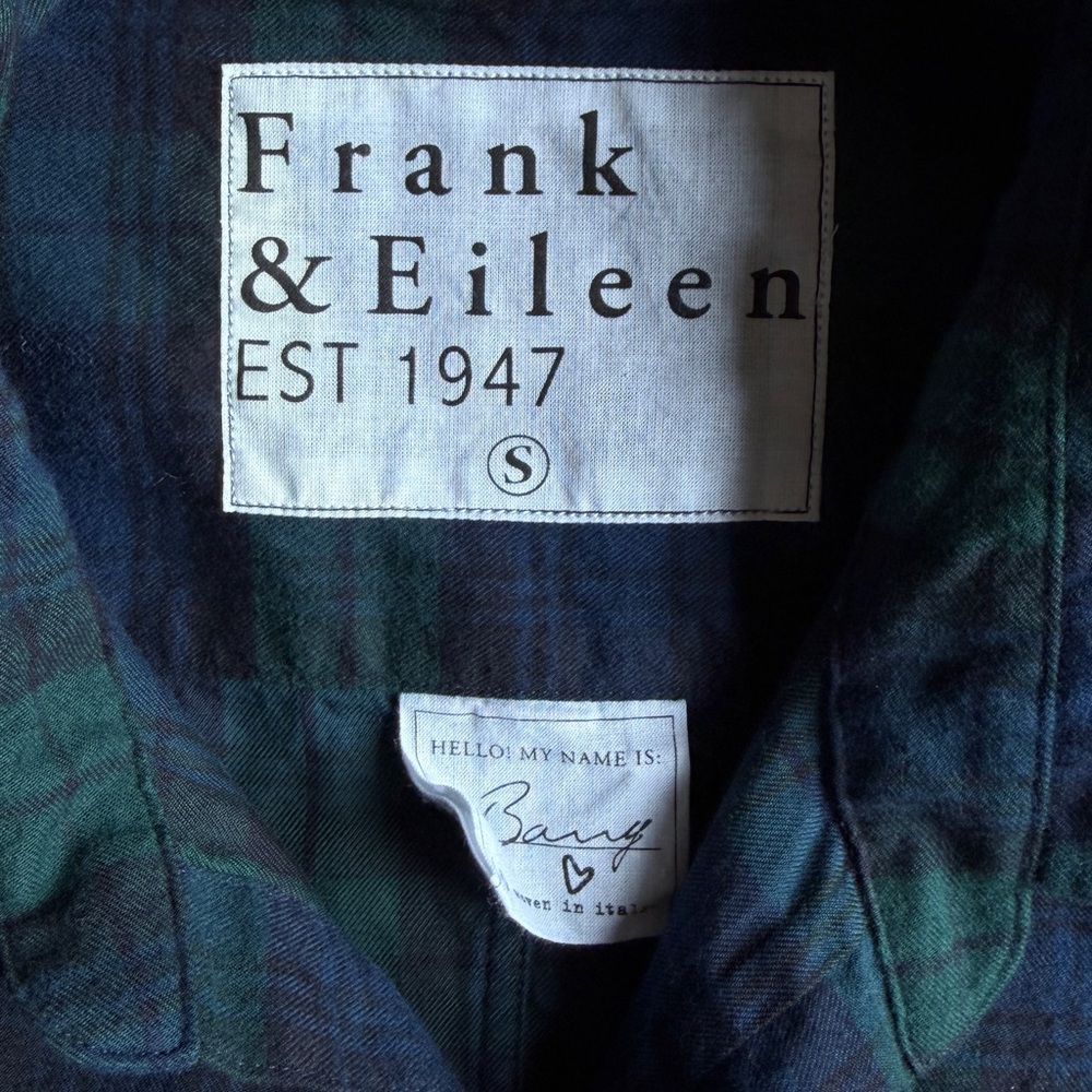 Frank & Eileen Barry Black Watch Plaid Flannel Shirt Size S - Picture 3 of 3